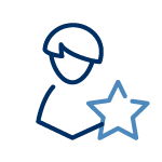 Customer service person with star