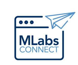 MLabsCONNECT Screen with Paper Airplane
